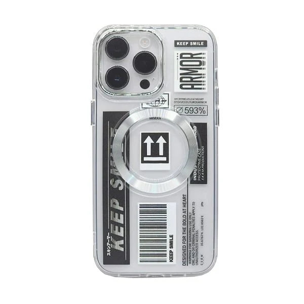 Trendy Cover Case With MagSafe For iPhone 15 Pro Max | Silver Trendy Cover Case With MagSafe For iPhone 15 Pro Max | Silver